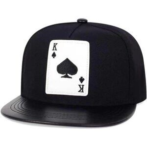 Snapback Hat for Men Women Poker K Black